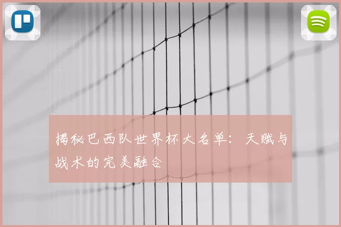 揭秘巴西队世界杯大名单:天赋与战术的完美融合